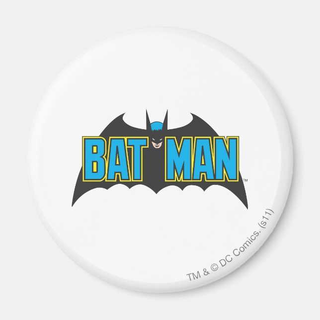 Batman | Vintage Blue Black Logo Magnet (Front)