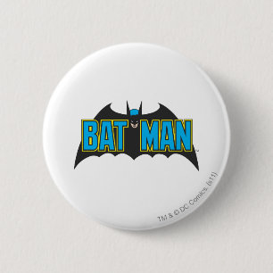 Batman Vintage Blue Black Logo Pinback Button