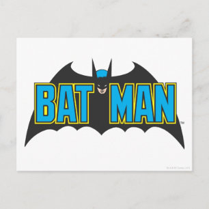 Batman   Vintage Blue Black Logo Postcard