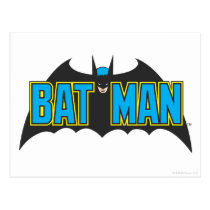 Batman | Vintage Blue Black Logo Postcard