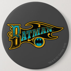 Batman Vintage Turquoise Logo Button
