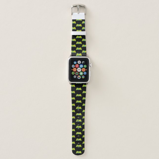 Batman | Vintage Yellow Blue Logo Apple Watch Band (Front)