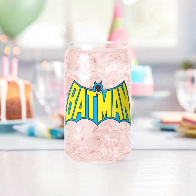 Batman | Vintage Yellow Blue Logo Can Glass (Insitu (Birthday))