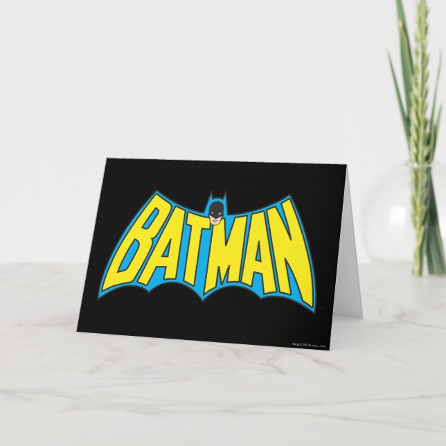 Batman | Vintage Yellow Blue Logo Card (Front)