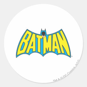 Batman Vintage Yellow Blue Logo Classic Round Sticker