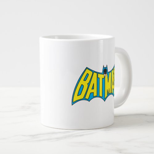 Batman  Vintage Yellow Blue Logo Giant Coffee Mug