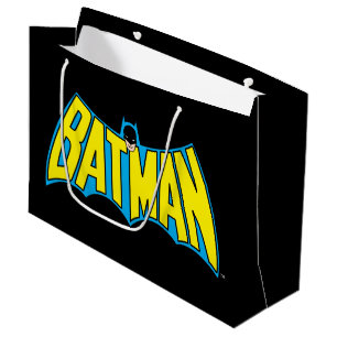 Batman Vintage Yellow Blue Logo Large Gift Bag