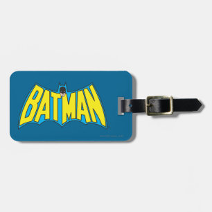 Batman Vintage Yellow Blue Logo Luggage Tag