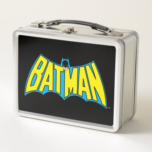 Batman  Vintage Yellow Blue Logo Metal Lunch Box