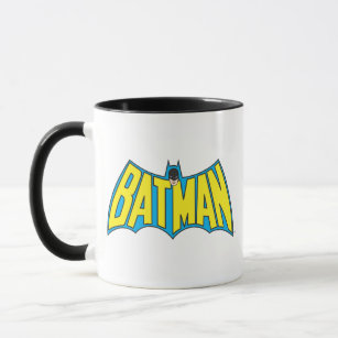 Batman   Vintage Yellow Blue Logo Mug