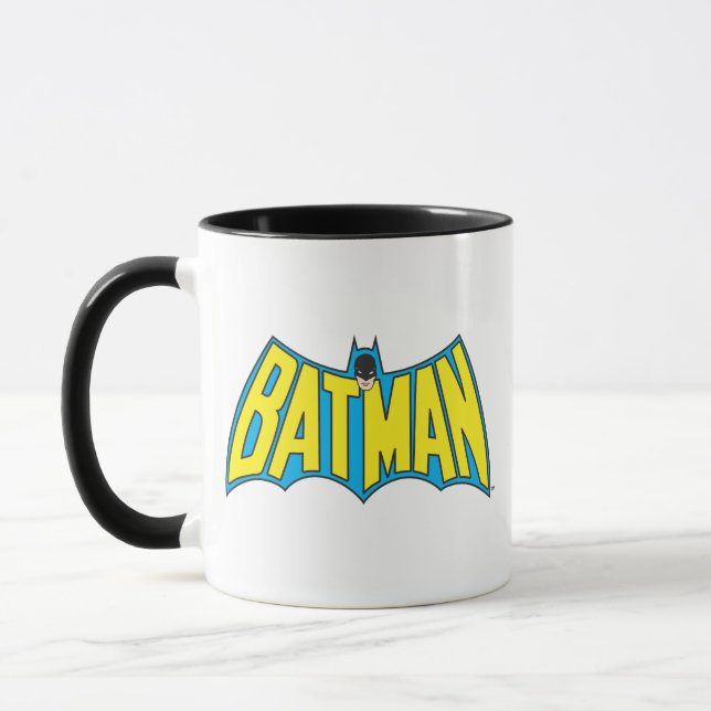 Batman | Vintage Yellow Blue Logo Mug (Left)
