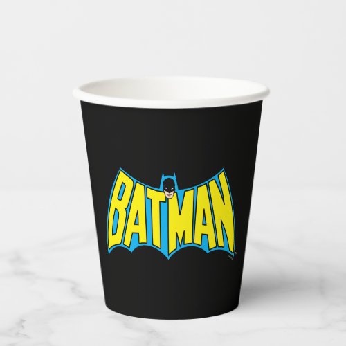 Batman  Vintage Yellow Blue Logo Paper Cups