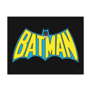 Batman | Vintage Yellow Blue Logo Postcard
