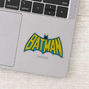 Batman | Vintage Yellow Blue Logo Sticker by batman at Zazzle