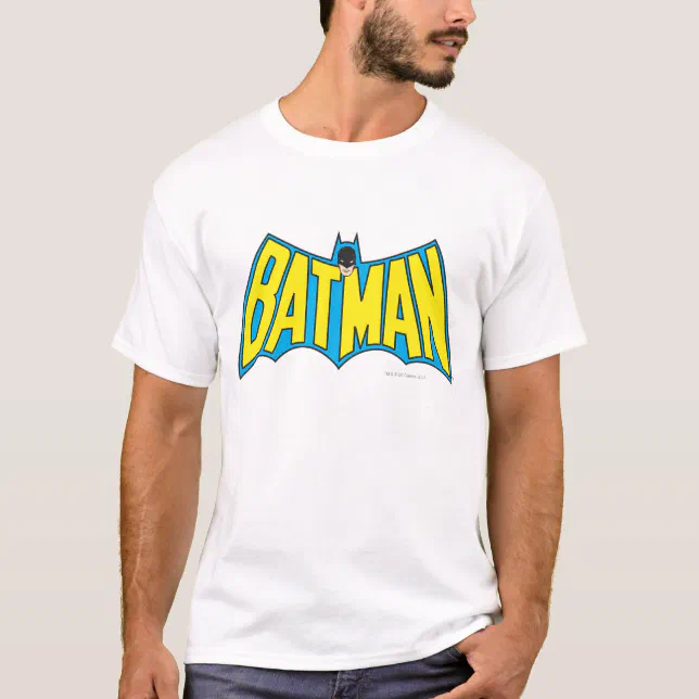 Batman | Vintage Yellow Blue Logo T-Shirt | Zazzle