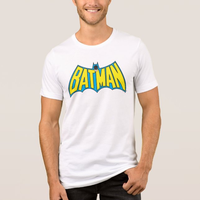 Batman | Vintage Yellow Blue Logo Tri-Blend Shirt (Front)