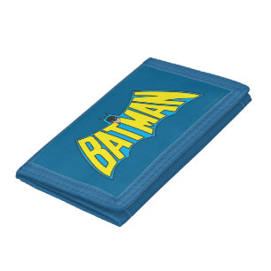 Batman Vintage Yellow Blue Logo Trifold Wallet