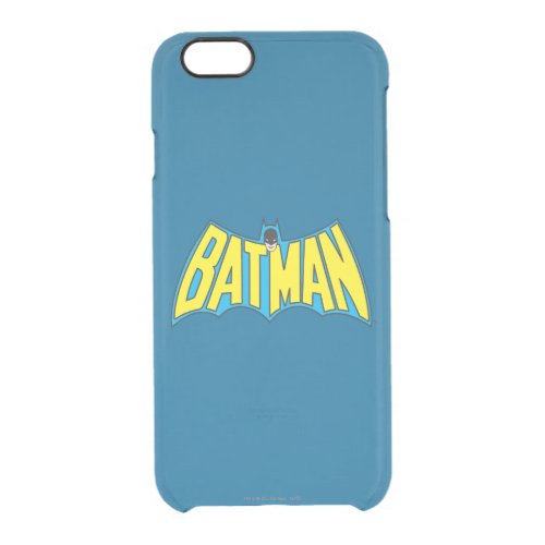 Batman  Vintage Yellow Blue Logo Clear iPhone 66S Case