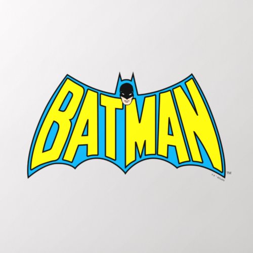 Batman  Vintage Yellow Blue Logo Wall Decal