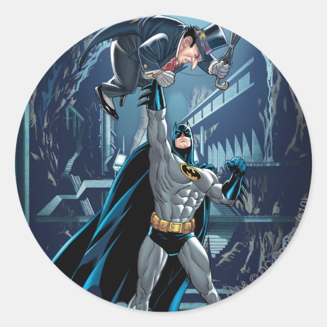 Batman vs. Penguin Classic Round Sticker (Front)