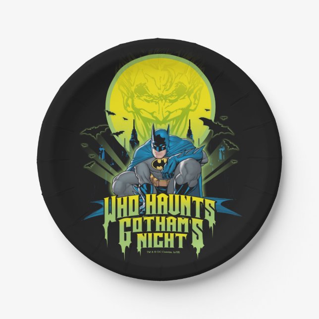 Batman | Who Haunts Gothams Night Paper Plates (Front)