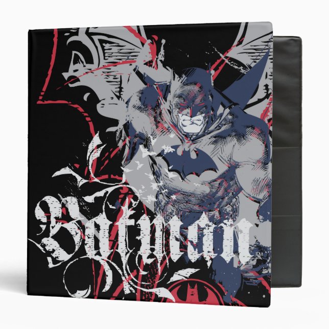 Batman Wing Collage 3 Ring Binder (Front/Inside)