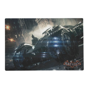 Batman With Batmobile In The Rain Placemat