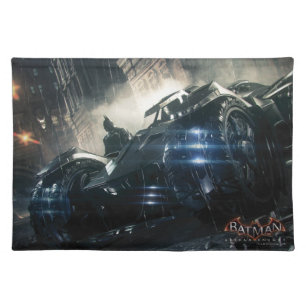Batman With Batmobile In The Rain Placemat