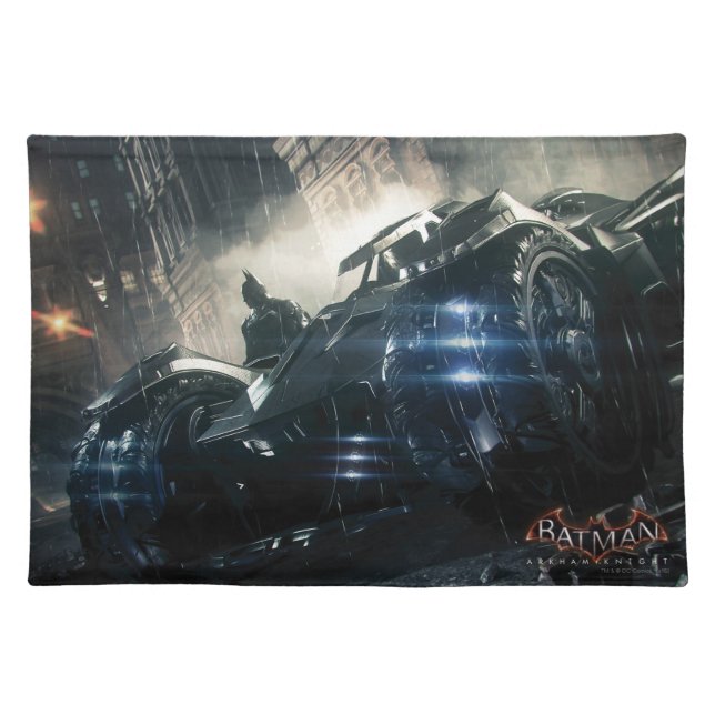 Batman With Batmobile In The Rain Placemat (Front)