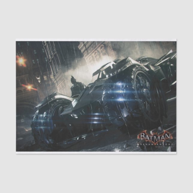 Batman With Batmobile In The Rain Tissue Paper (Front)