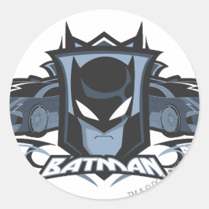 Batman with Batmobiles Classic Round Sticker