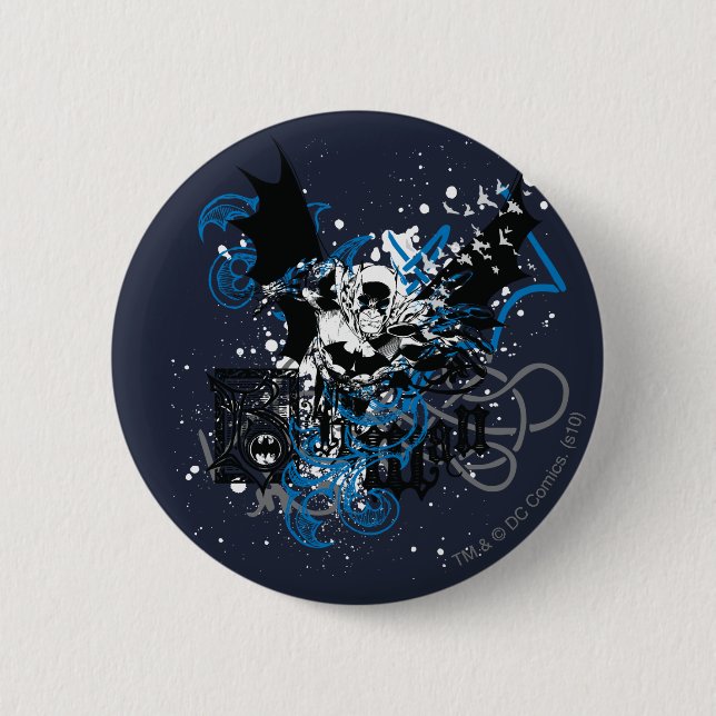 Batman with Knotwork Collage Button (Front)