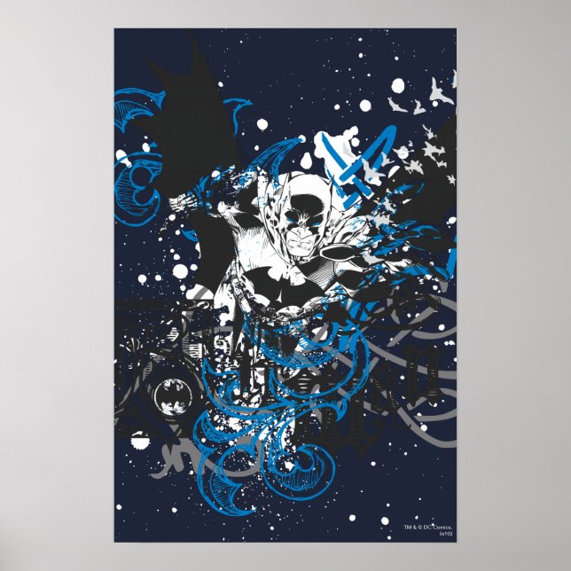 Batman with Knotwork Collage Poster (Front)