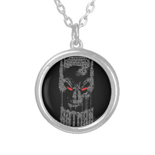 Batman With Mantra Silver Plated Necklace