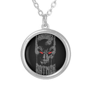 Batman With Mantra Silver Plated Necklace