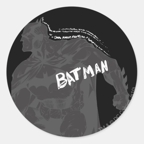 Batman _ Wordy Classic Round Sticker