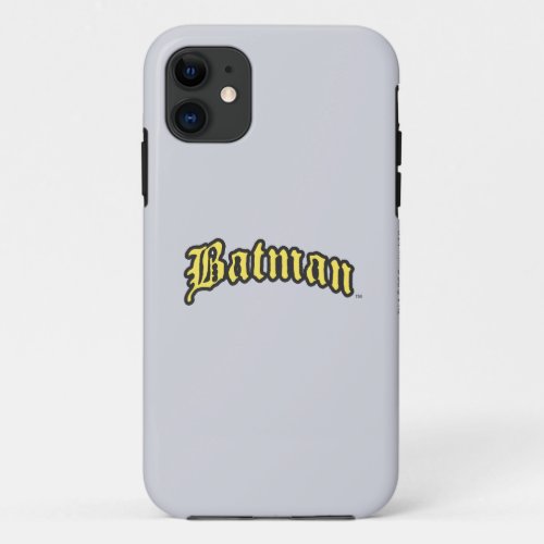 Batman  Yellow Black Outline logo iPhone 11 Case