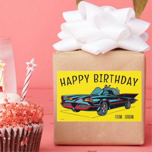 Batmobile  Happy Birthday Rectangular Sticker