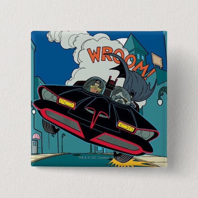 Batmobile Wroom! Pinback Button (Front)