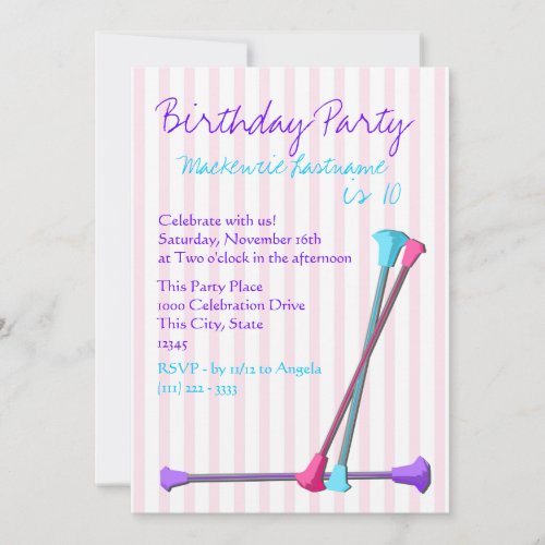 Baton Birthday Invite