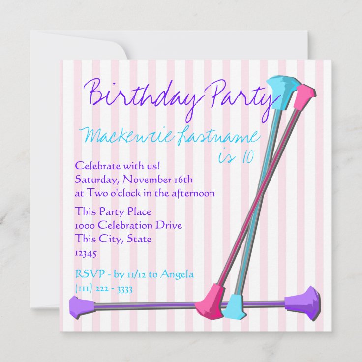 Baton Birthday Invitation Zazzle