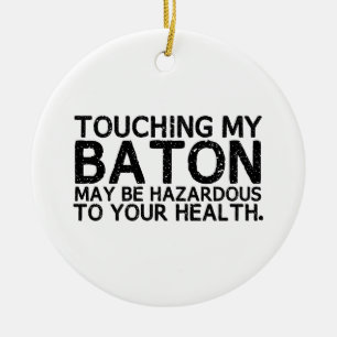 Baton Hazard Ceramic Ornament