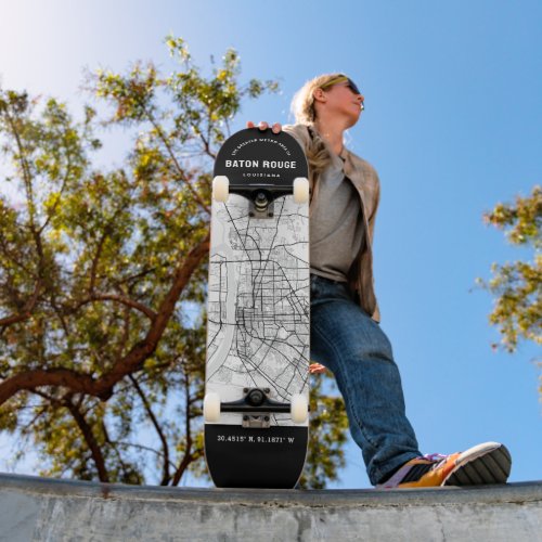 Baton Rouge City Map Skateboard