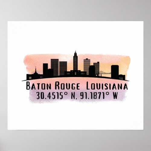 Baton Rouge LA City Skyline  Poster
