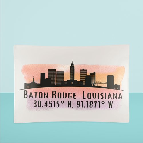 Baton Rouge LA City Skyline  Trinket Tray