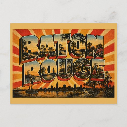 Baton Rouge LA Vintage Travel Art Postcard