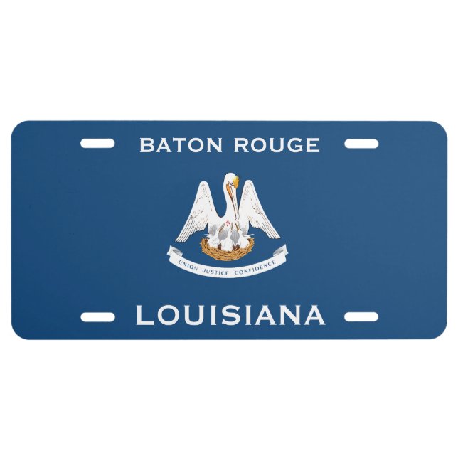 Baton Rouge Louisiana Coat Of Arms Flag License Plate (Front)