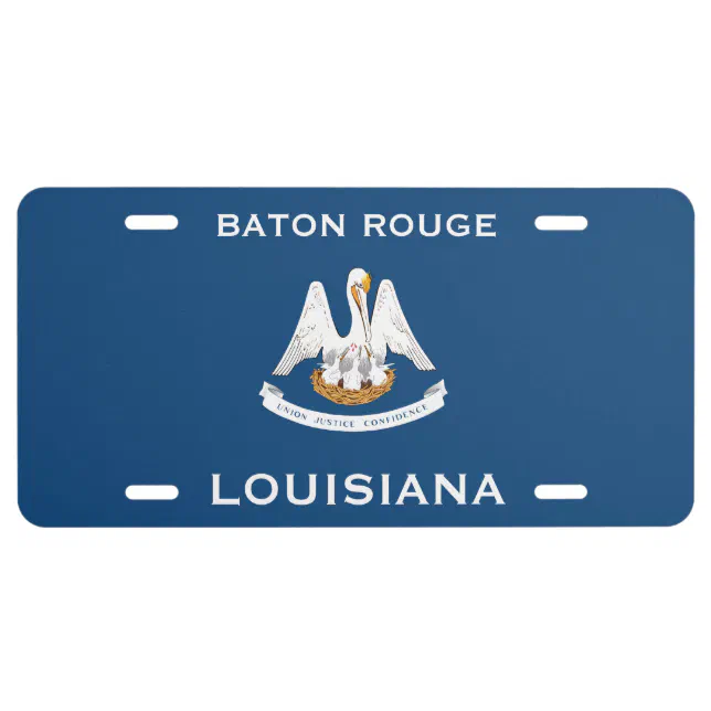 Baton Rouge Louisiana Coat Of Arms Flag License Plate | Zazzle