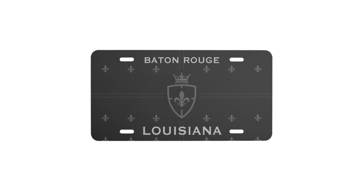 Baton Rouge Louisiana Coat Of Arms Fleur De Lis License Plate | Zazzle