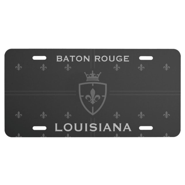 Baton Rouge Louisiana Coat Of Arms Fleur De Lis License Plate (Front)